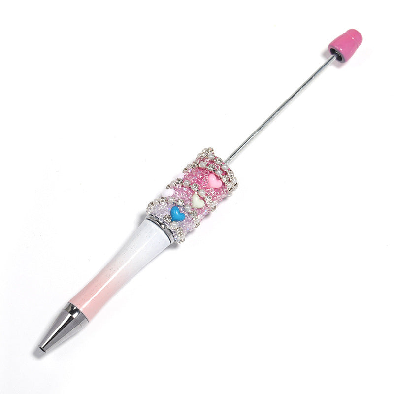 Wholesale beadable pens Flash rhinestone diy beadable pen