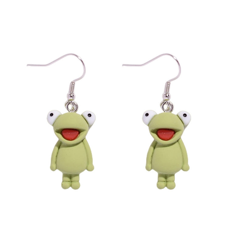 Wholesale Creative Cartoon Resin Frog Earrings