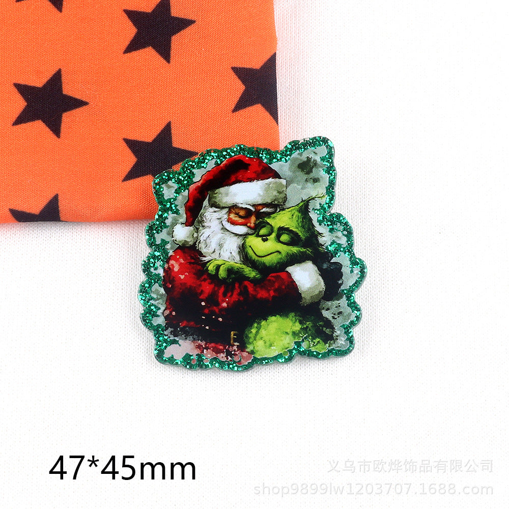 Wholesale 10pcs/pack Cute Cartoon Christmas Ornaments with Acrylic