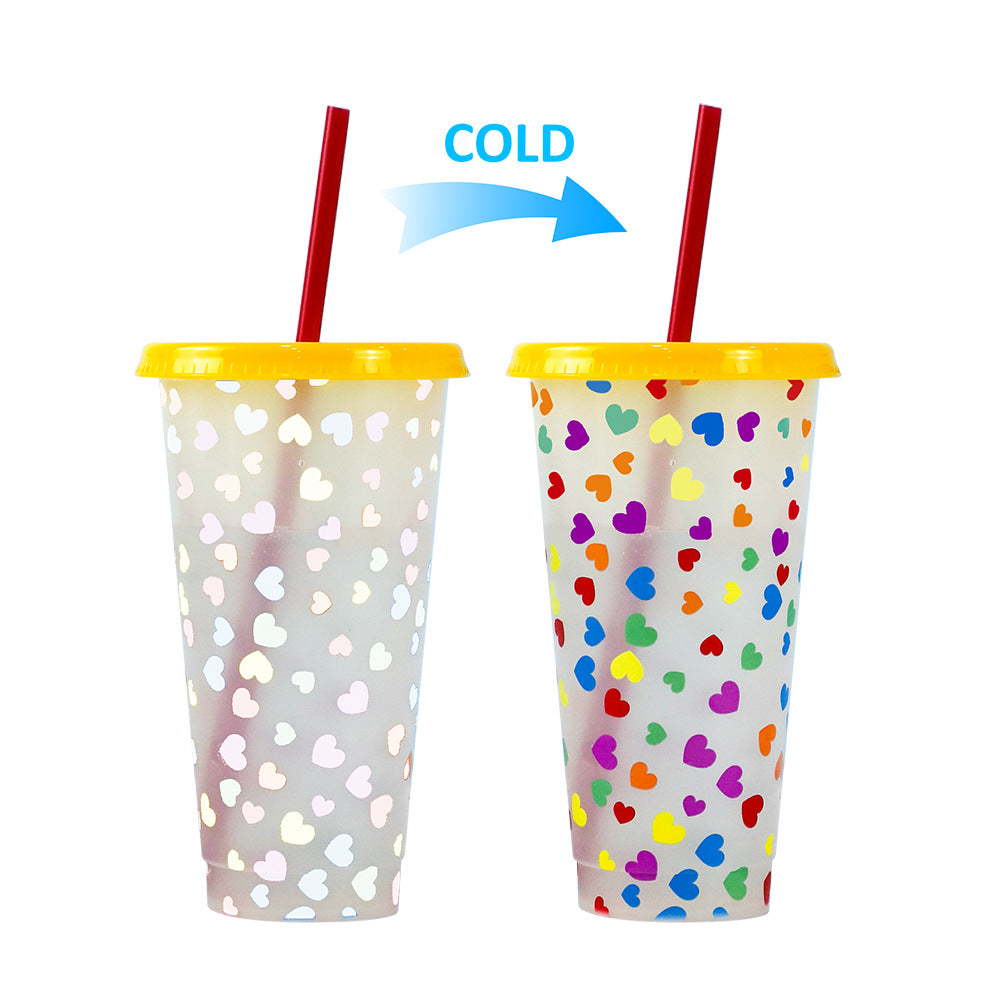 Wholesale Valentine's Day Single Layer PP Plastic Color Changing Cup