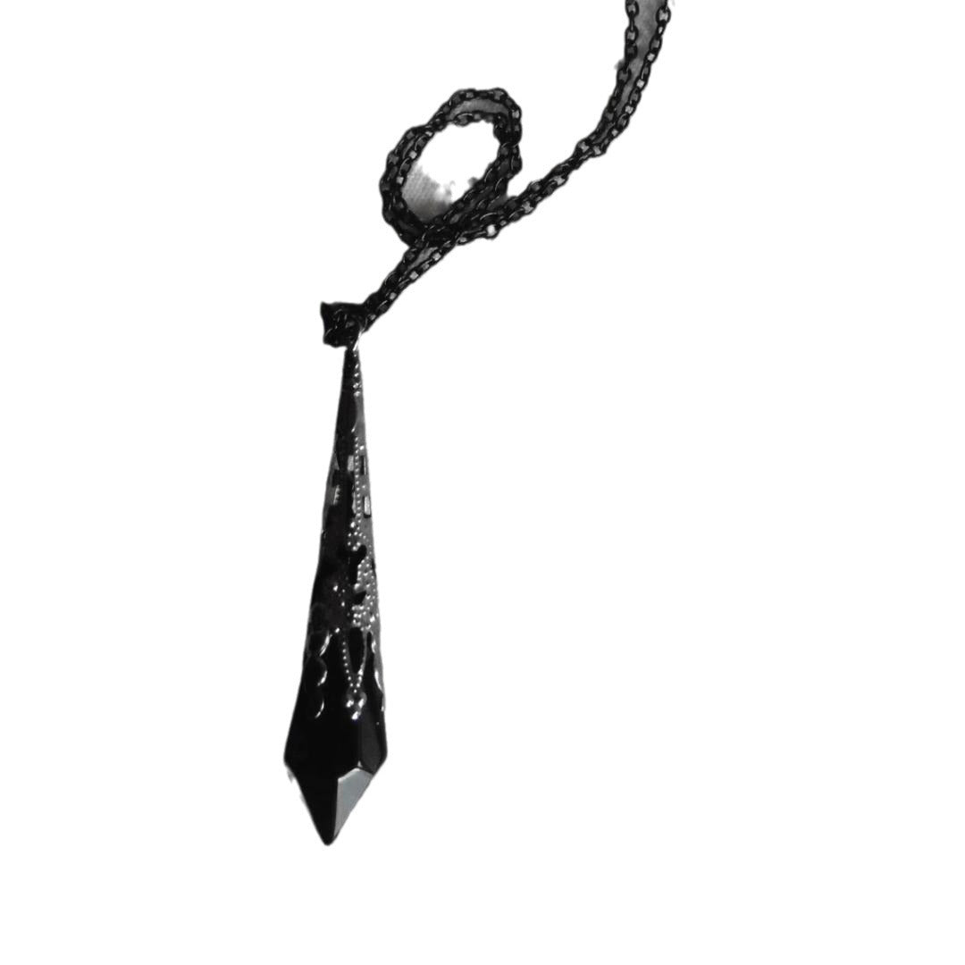 Wholesale gothic dark red and black glass crystal pendant necklace