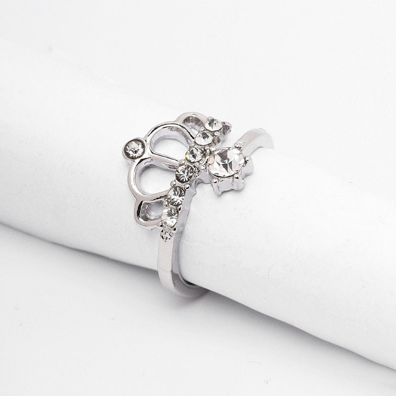 Wholesale Simple crown imitation silver ring jewelry accessories