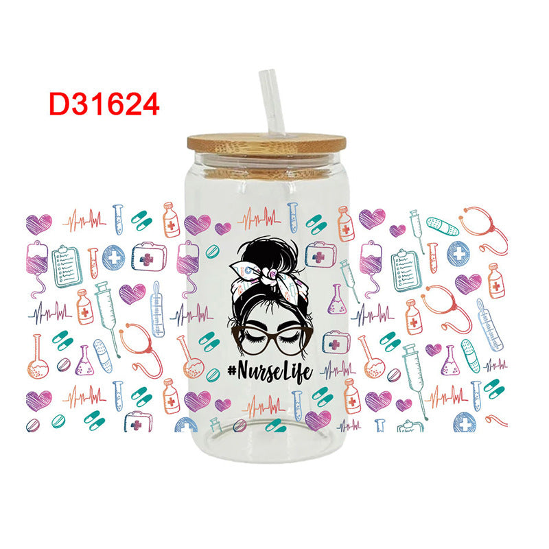 Wholesale Pink Nurses' Day   16oz Cup UV DTF Wraps