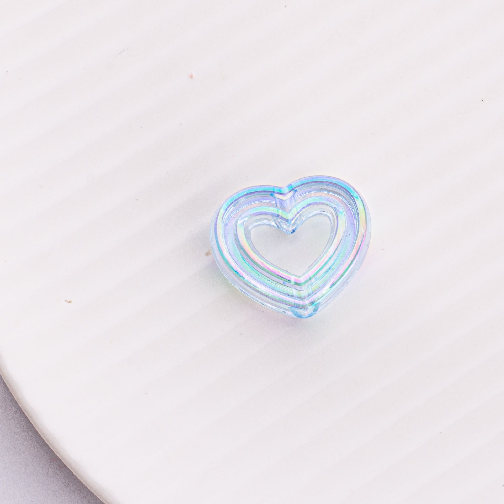 Wholesale 10PCS Transparent Love Acrylic Straight Hole Vertical Hole Peach Heart Ring