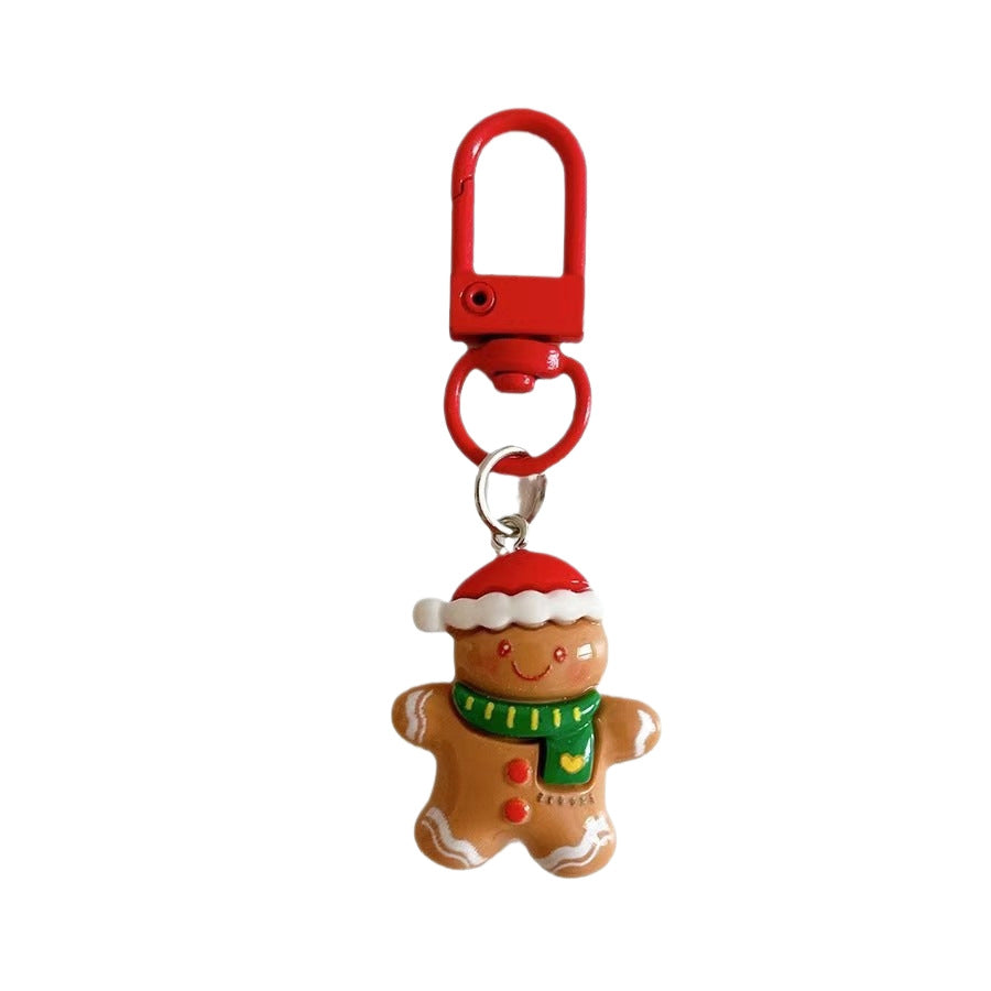 Wholesale Cute Christmas Santa Resin Keychain Pendant Bag Charm Car Key Accessory Boutique Resale Gift