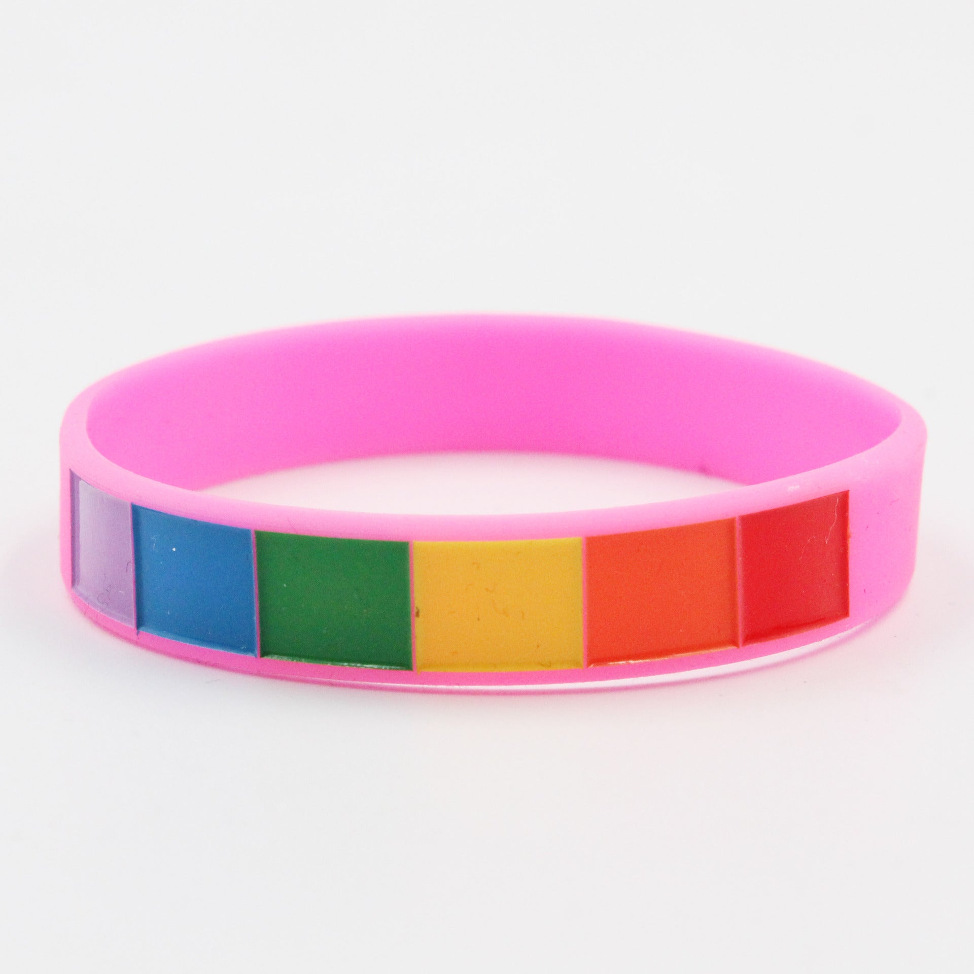 Wholesale Plaid Rainbow Couple Silicone Bracelet
