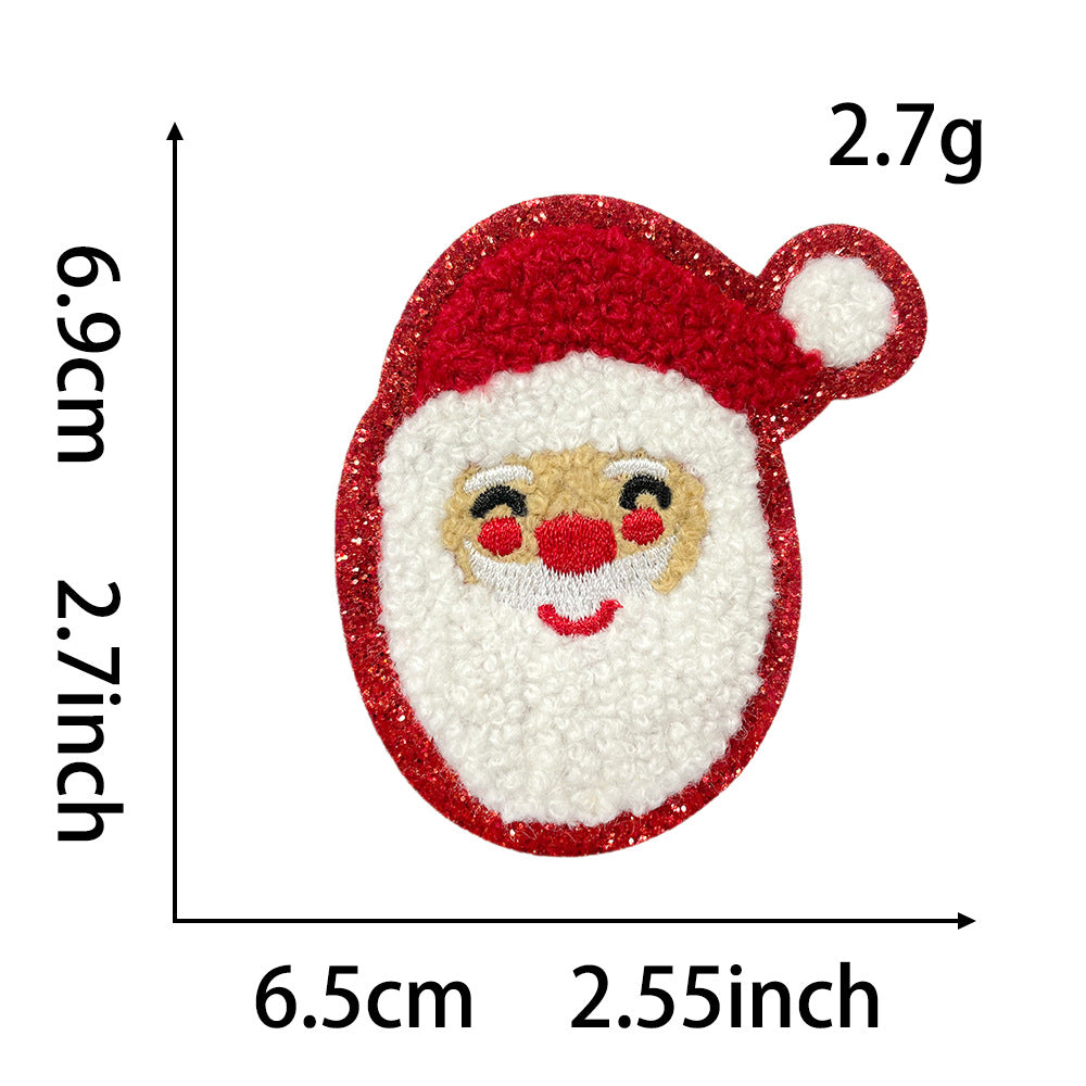 Wholesale Christmas Embroidered Patches Santa Snowman Gingerbread Man Tree Applique For Clothing
