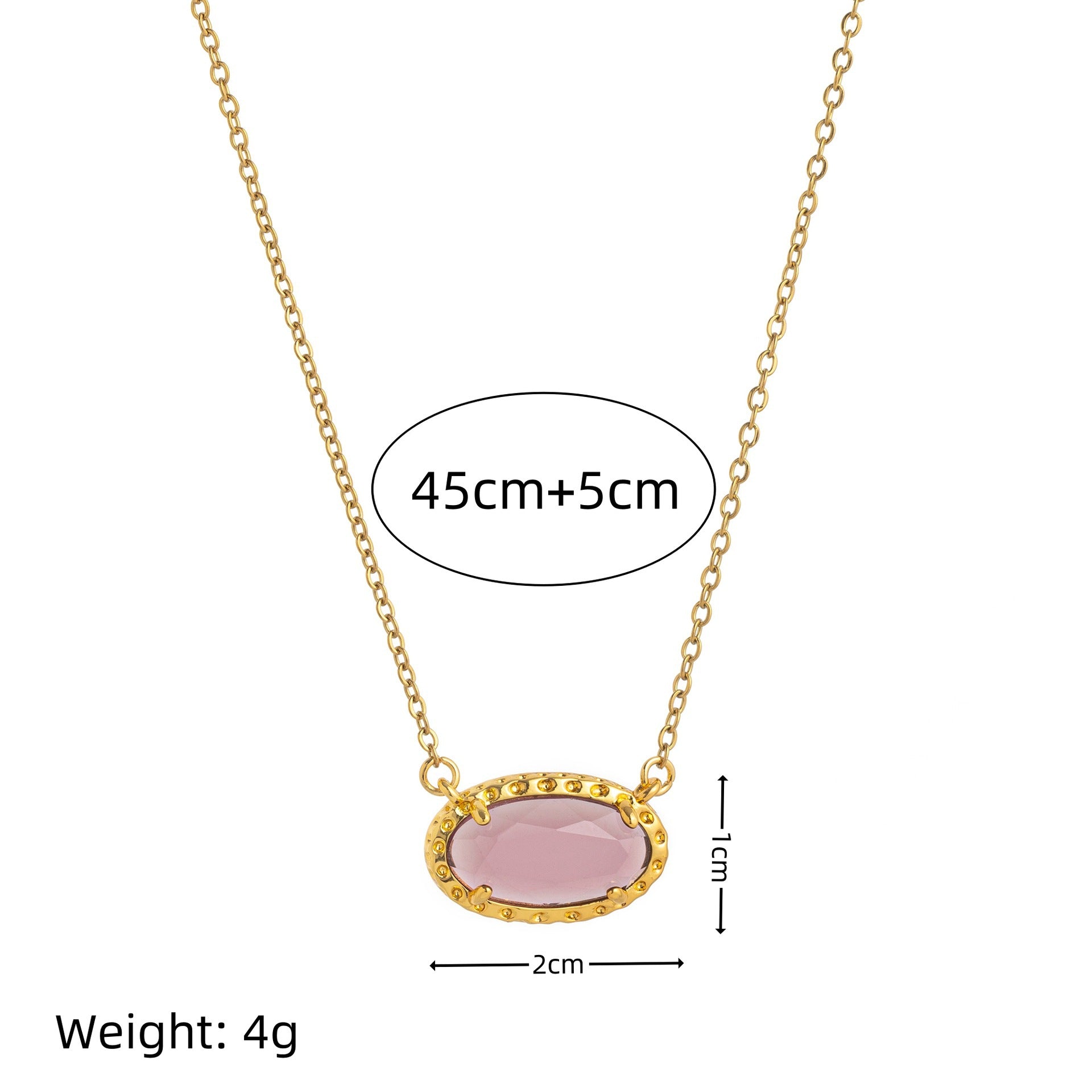 Wholesale Colored zircon natural stone oval necklace