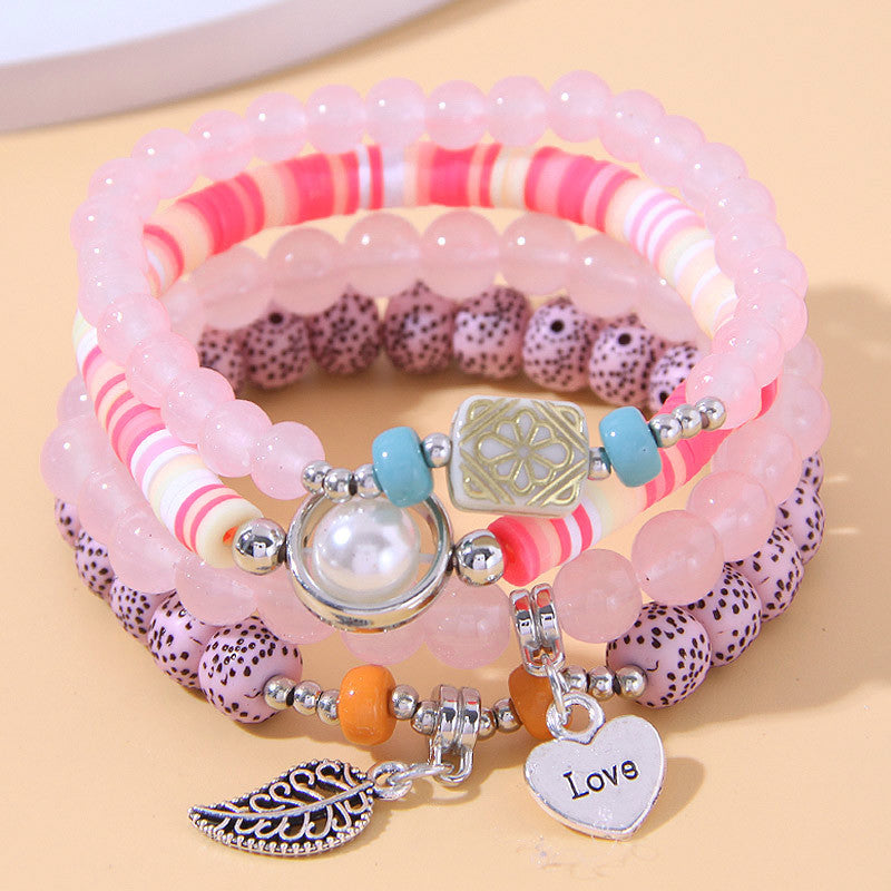 Pulsera multicapa de aleación de la aleación del corazón del corazón del corazón al por mayor
