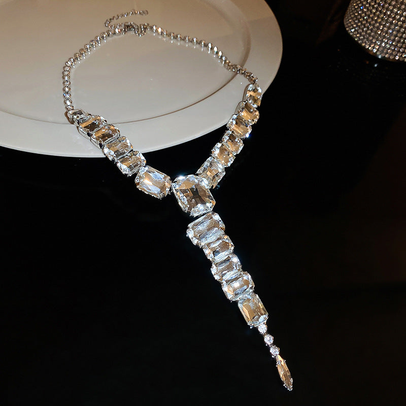 Wholesale Square Long Tassel Earrings and Necklace Set