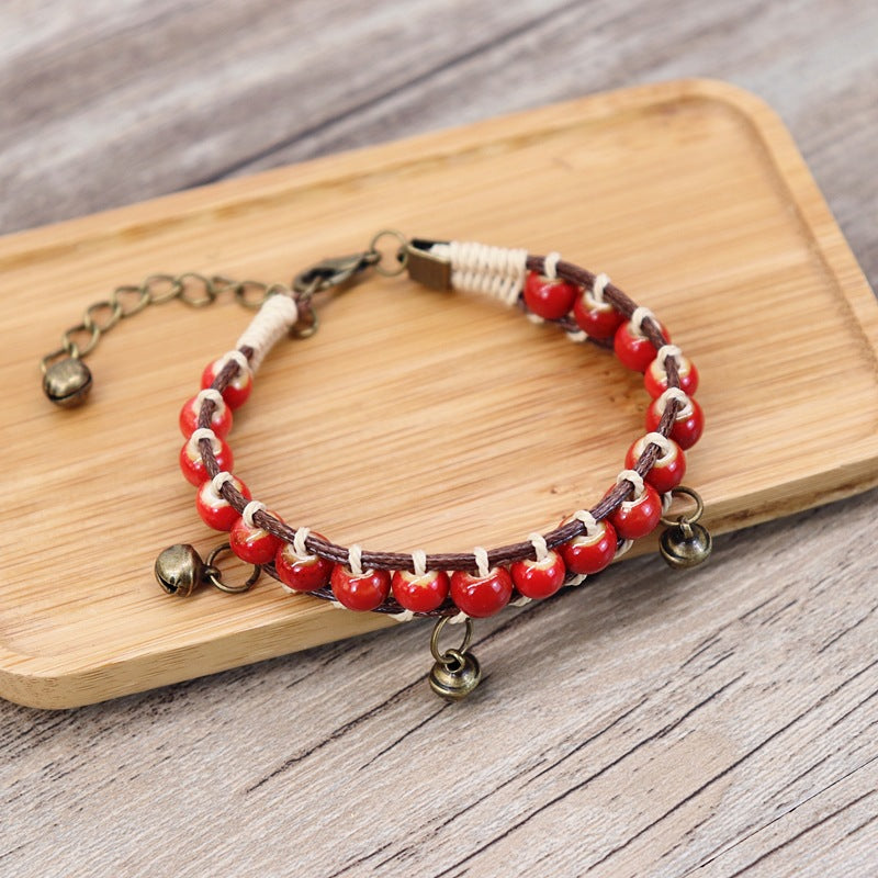 Wholesale Handmade Woven Ceramic Bell Bracelet