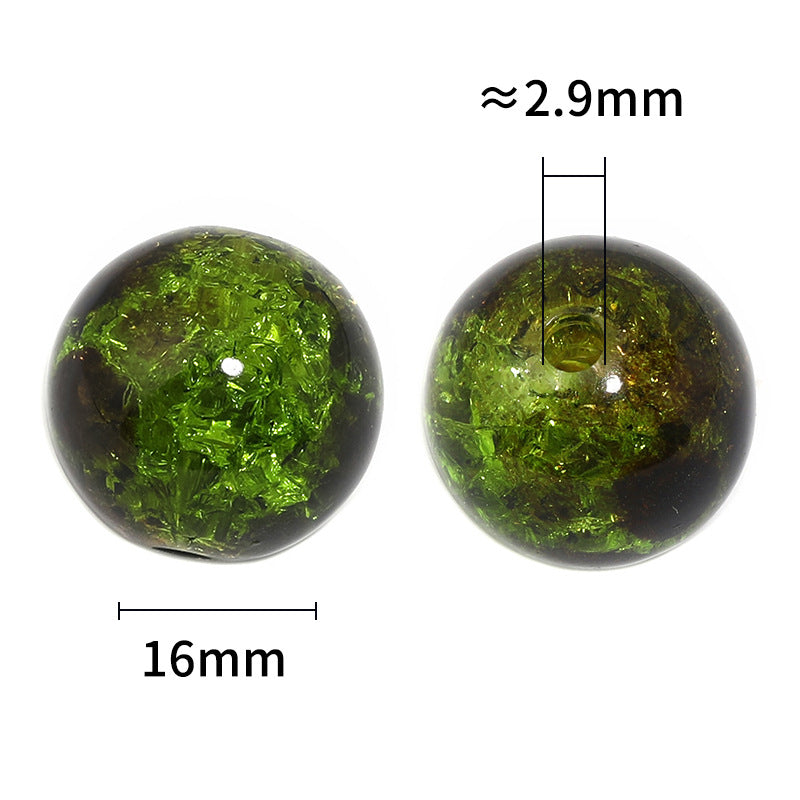 Wholesale 100pcs Acrylic Double Color Amber Crack Beads 16mm Burst Ice Crack Beads