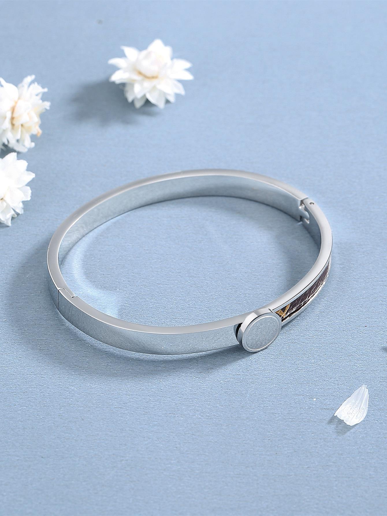 Wholesale Second hand unpacked titanium steel grooved veneer bracelet