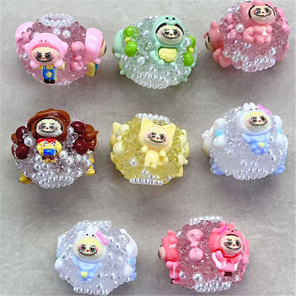 Wholesale 30pcs/pack Cartoon Sugar Monster Beaded Flower Balls DIY OLY Exclusive