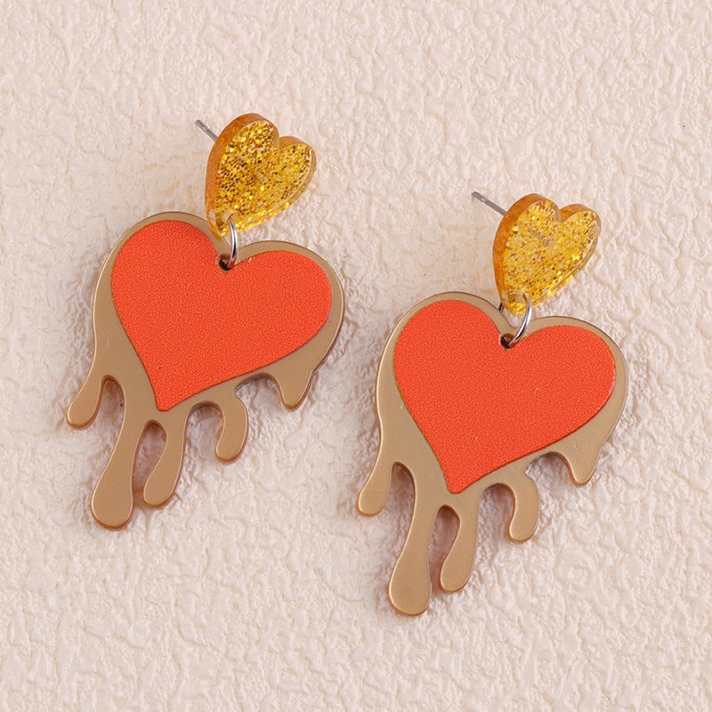 Wholesale Valentine's Day LOVE Letter Acrylic Personality Simple Heart Earrings