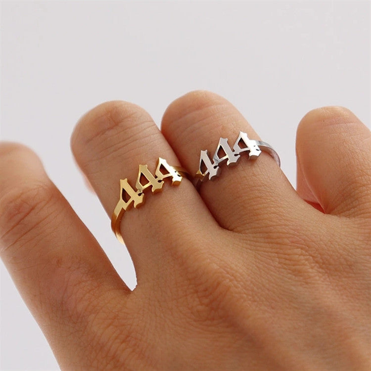 Wholesale Stainless Steel Lucky Number Rings