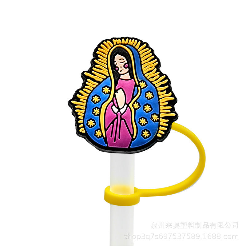 Wholesale 10PCS Cartoon Beverage Silicone Straw Tube Cap