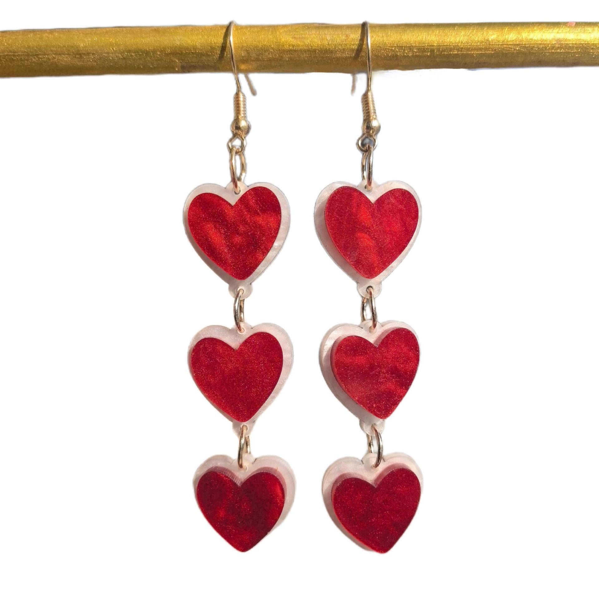 Wholesale Valentine' s Day Red Pink Love Envelope Acrylic Earrings