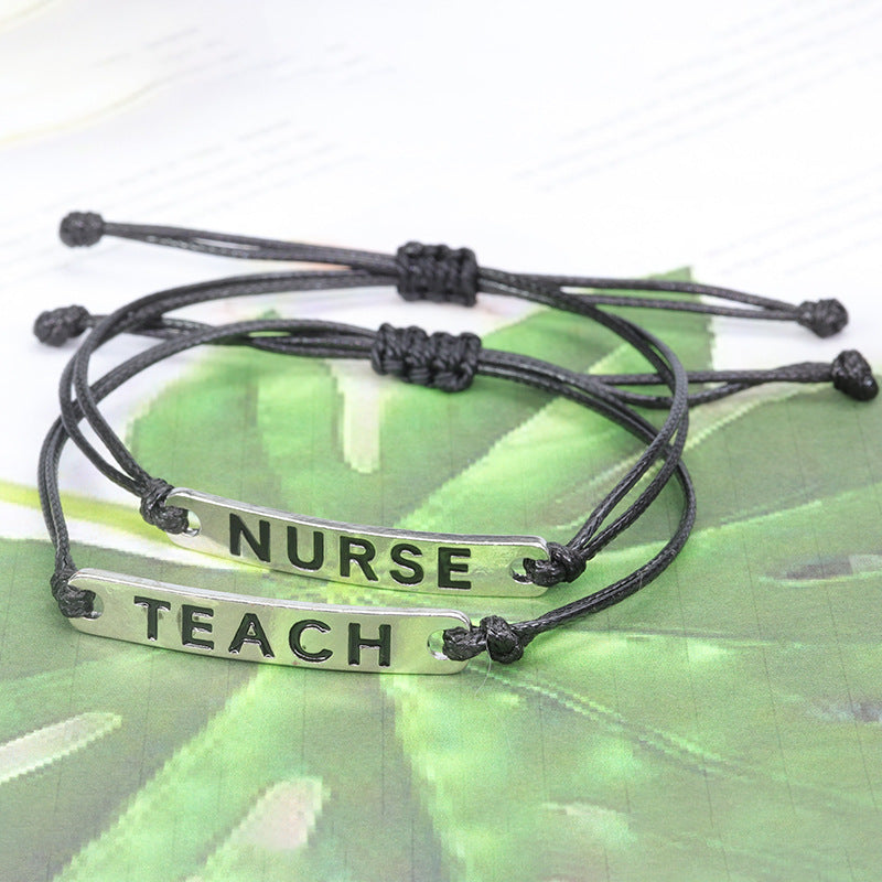 Wholesale Nurse EKG Braided Bracelet