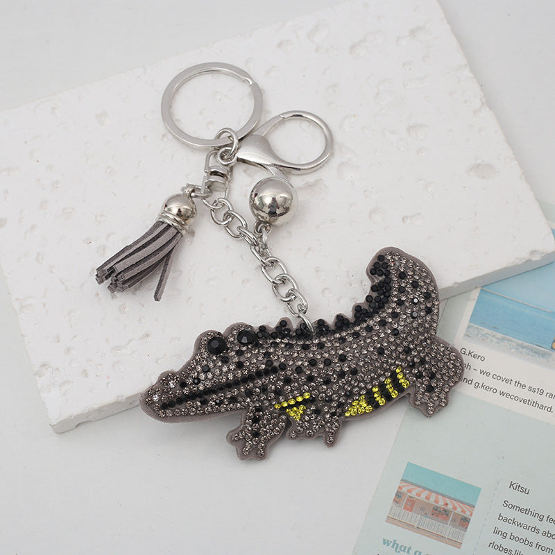 Wholesale Creative Cartoon Crocodile Hot Diamond Keychain