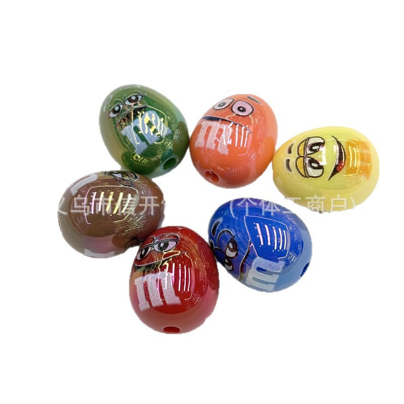 Wholesale 200pcs/pack Acrylic Printed Pigeon Egg Beads Pen