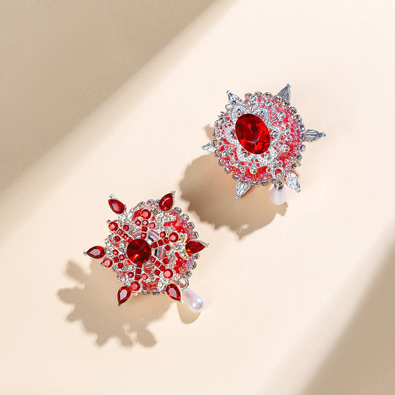 Wholesale  DIY 2pcs snowflake conversion acrylic heavy industry straight hole beads mobile phone chain key chain accessories