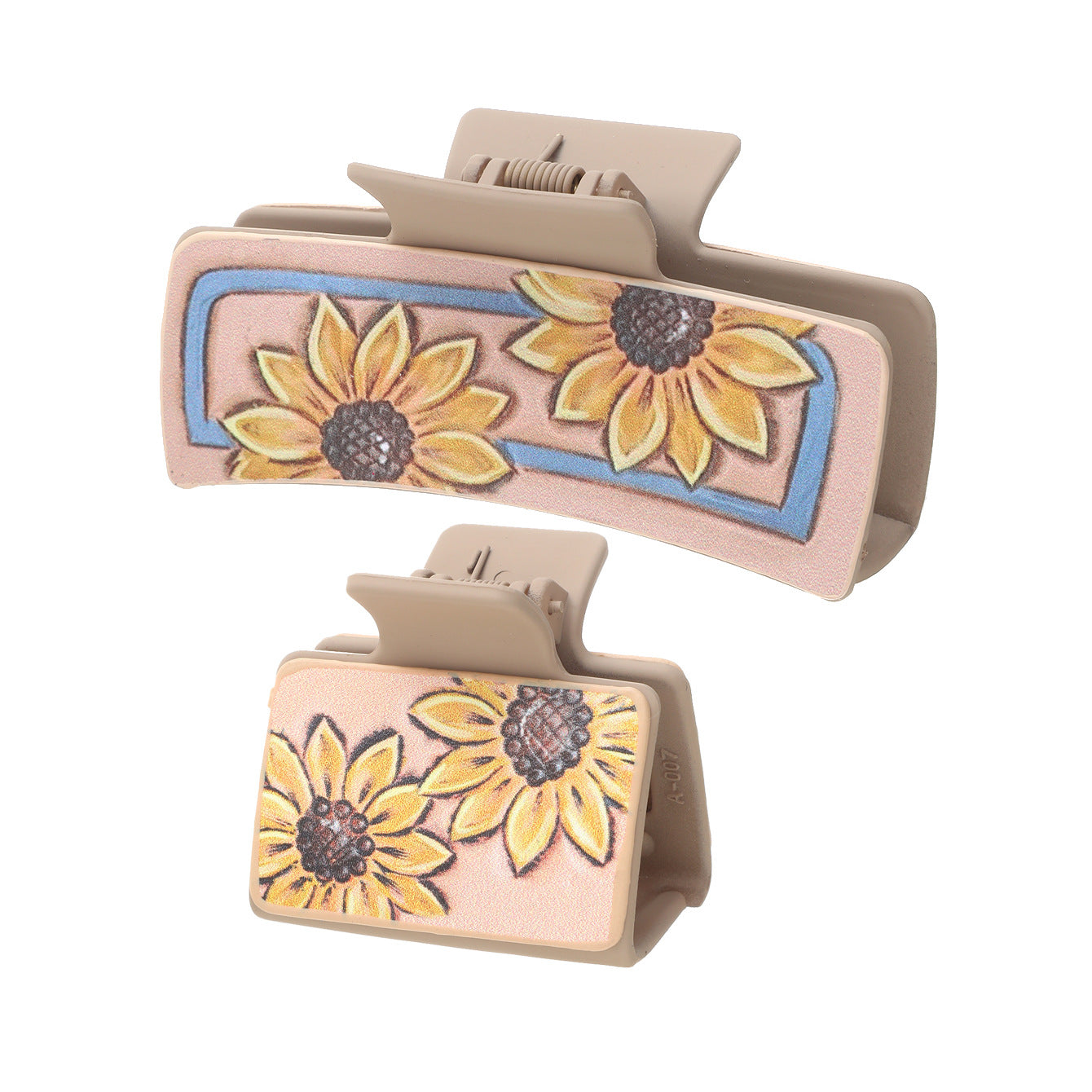 Wholesale Retro Western Faux Leather Hair Claw Clip Set Sunflower Cactus Playing Cards Design Women S Hair Accessory Party Gift