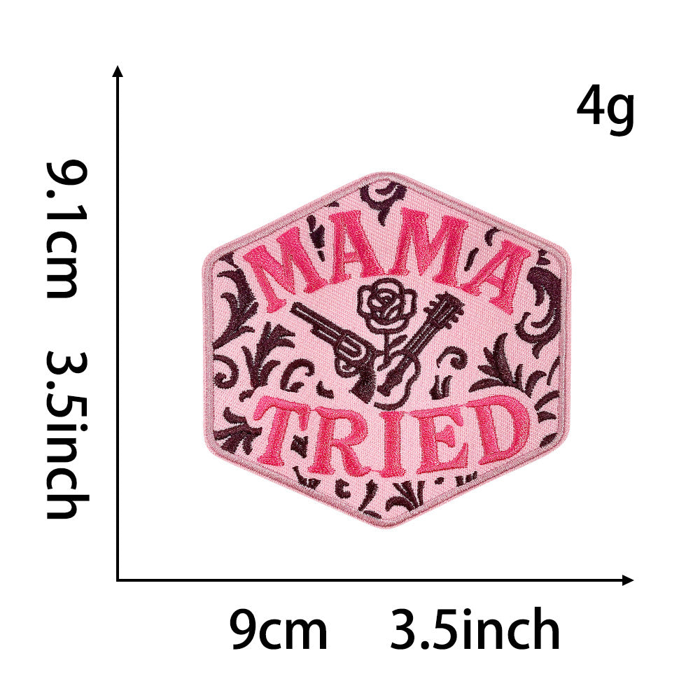 Wholesale 9 Styles Pink Letter Plaid DIY Iron On Embroidered Patches For Shoes Hats Trendy Casual Accessory