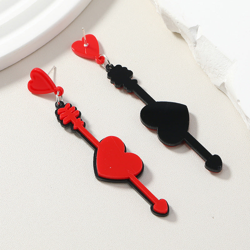 Wholesale fashion Valentine's Day earrings acrylic heart letters love confession lovers earrings tide