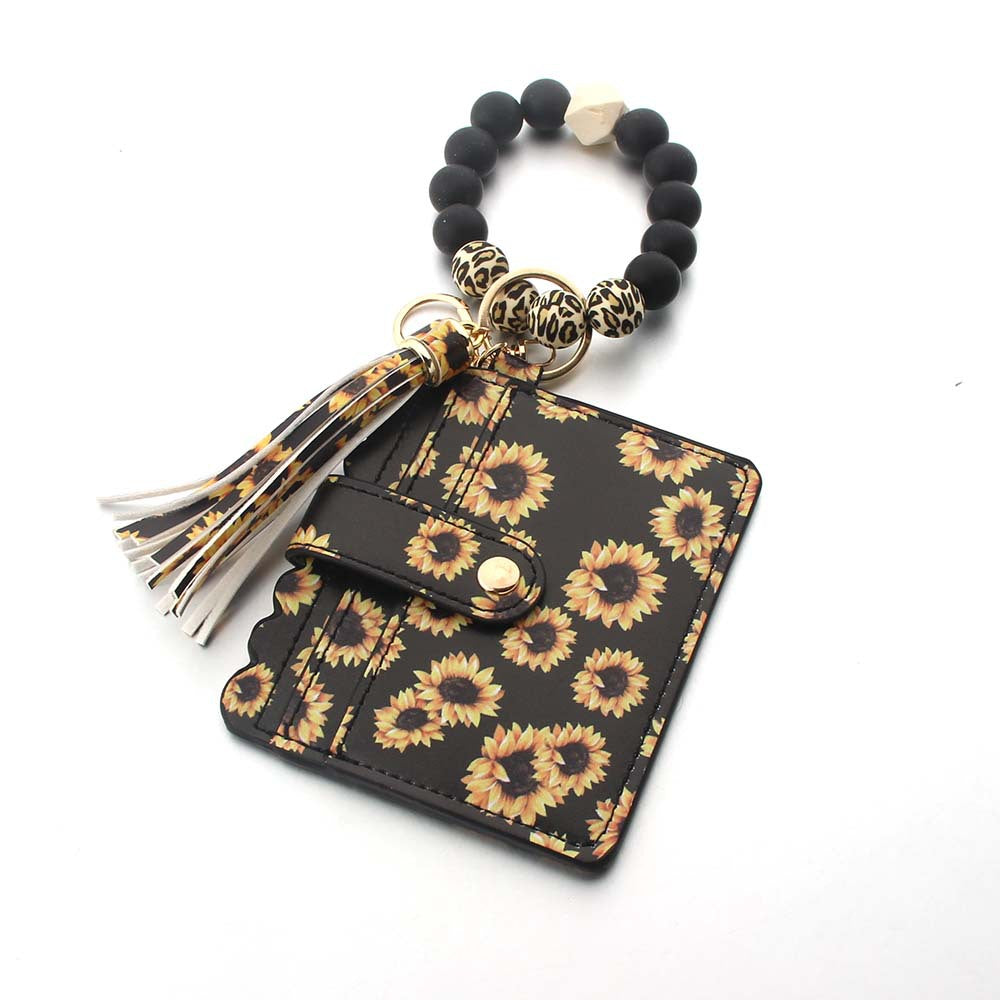 Wholesale PU Leather Tassel Silicone Wrist Coin Purse Keychain