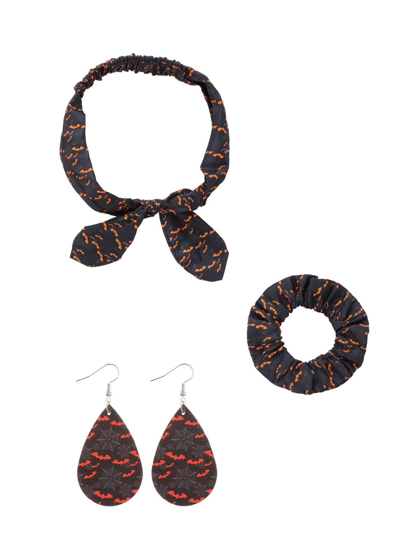 Wholesale New Sweet and Cute Polka Dot Print Bunny Headband Headband Hoop Earrings Three-piece Set