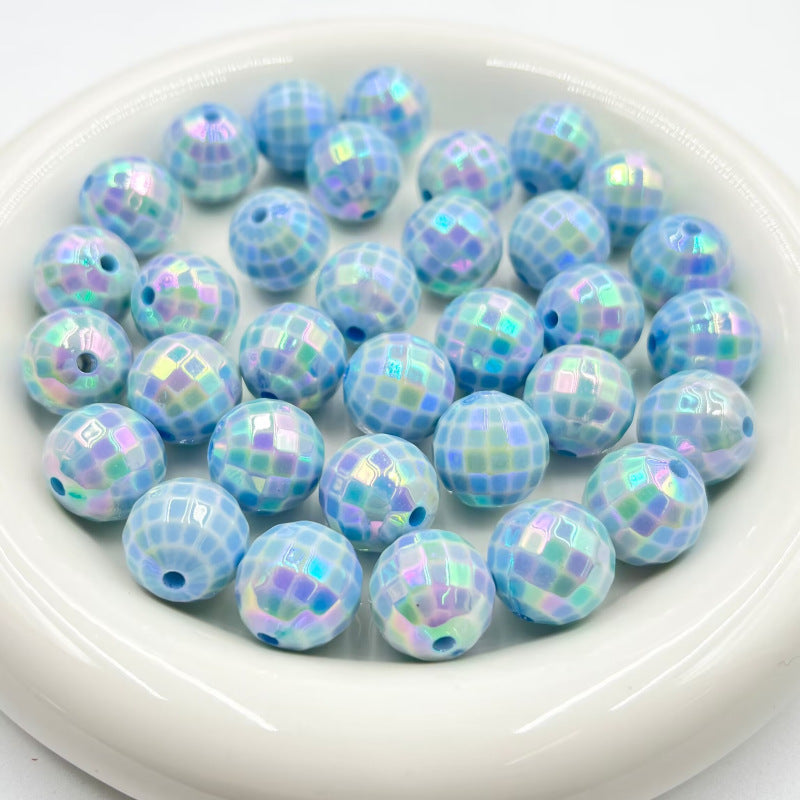 Wholesale 10pcs/pack uv Plated Acrylic Check Beads