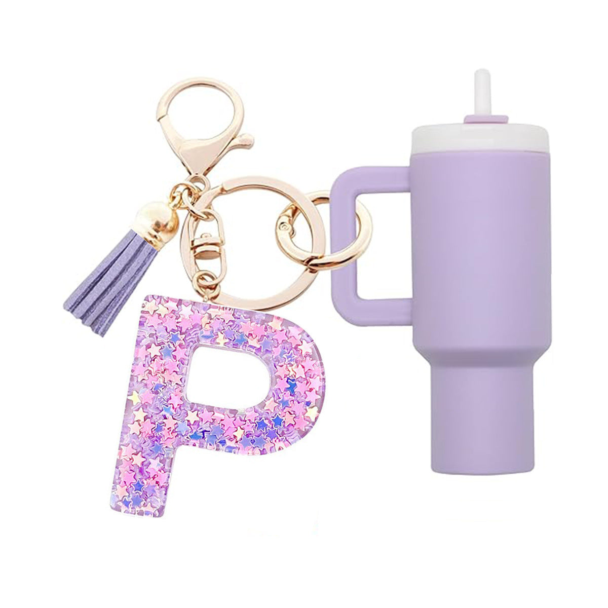Wholesale Cute New Mini  26 Initials Ice Cup Tumbler Cup Keychain Can Wrap Women Backpack Pendant
