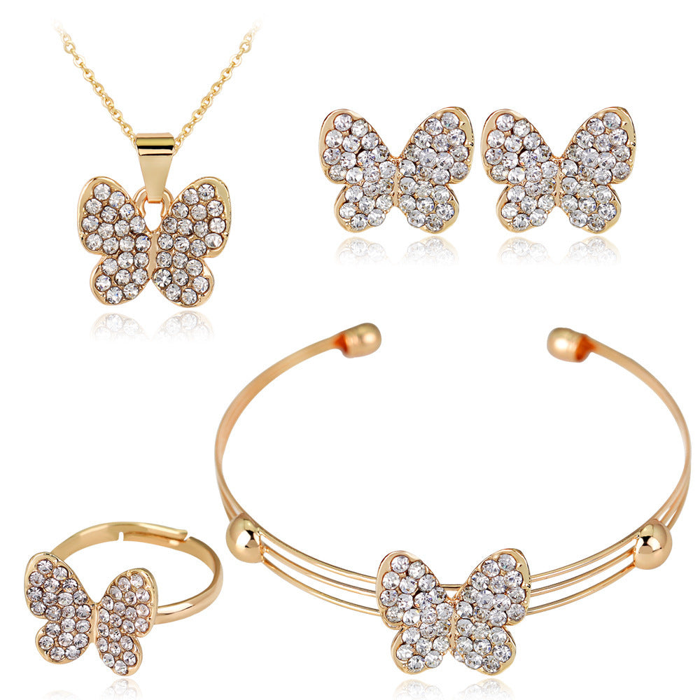 Wholesale Exquisite Crown Shaped Alloy Jewelry Set of Four Pieces