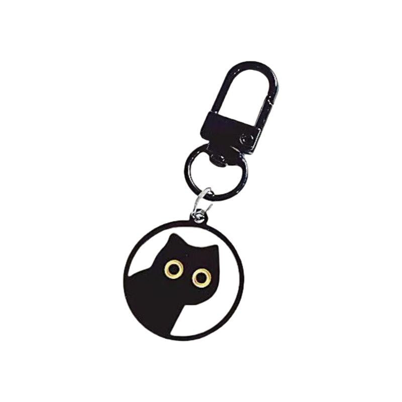 Wholesale Cute Cartoon Black Water Cup Kitten Alloy Oil Dropping DIY Jewelry Keychain Pendant Tide