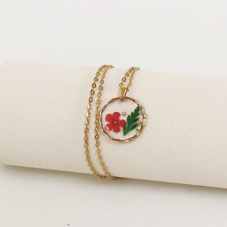 Wholesale 6pcs Irregular Round Flower Vintage Necklace