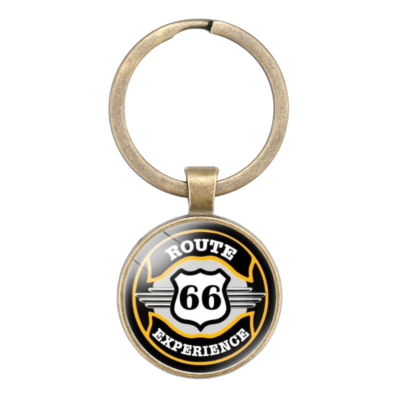Wholesale of New Highway Flying Road Retro Alloy Keychains