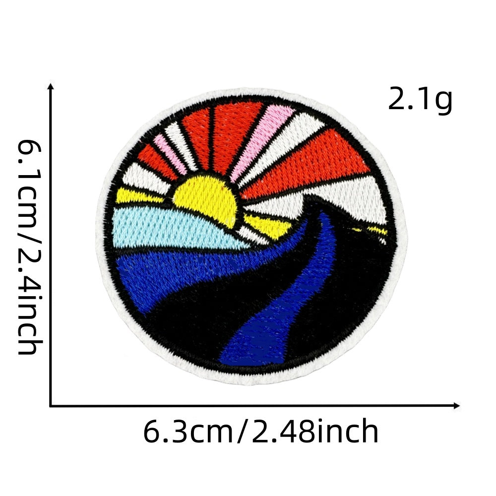 Wholesale Embroidered Patch With Landscape Adventure Design For Outdoor Travel Camping Clothing Decorative Accent
