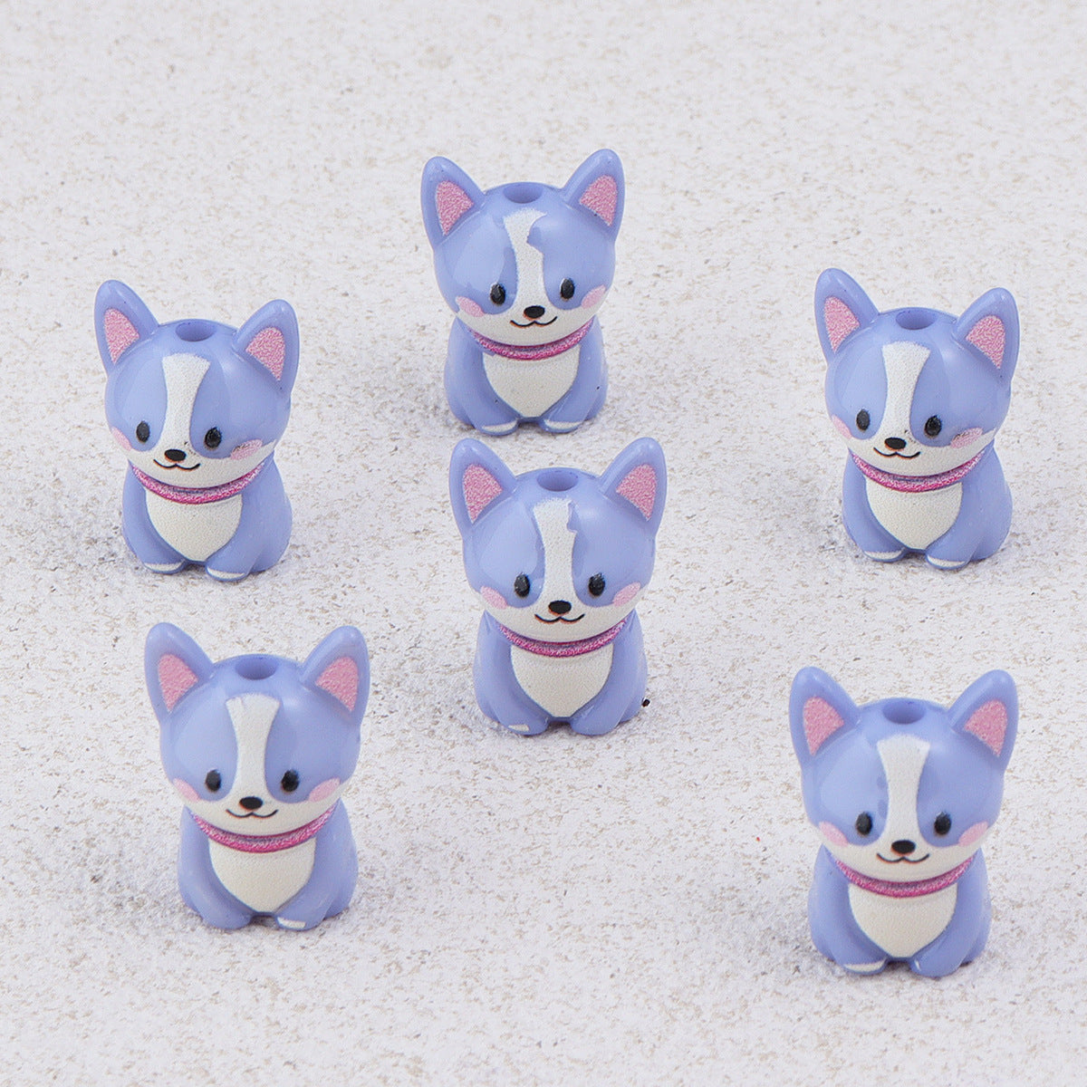 Wholesale 10pcs Colorful Cartoon Cute Dog Acrylic Beads