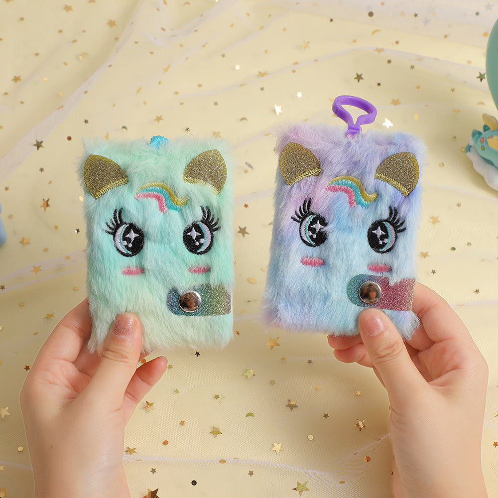 Wholesale Cartoon Unicorn Bear Big Eyes Plush Pendant Mini Notebook