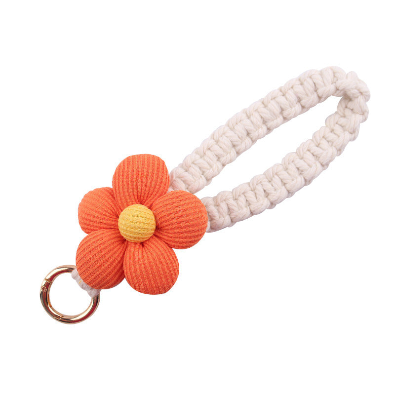Wholesale Cute Flower Cotton Pure Handmade Heaving Keychain