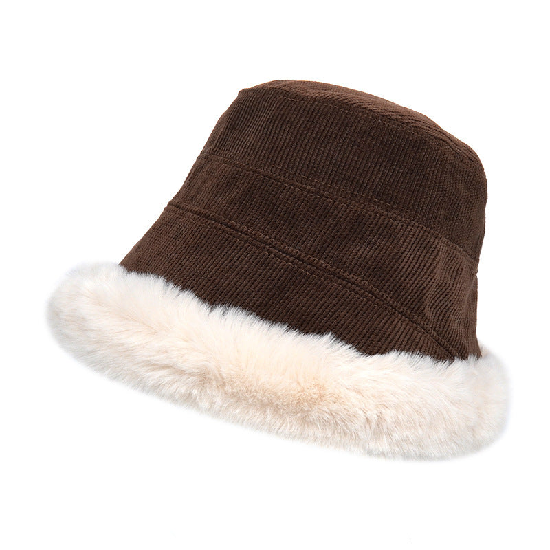 Wholesale Winter Thick Plush Hat Solid Color Simple Fisherman Hat