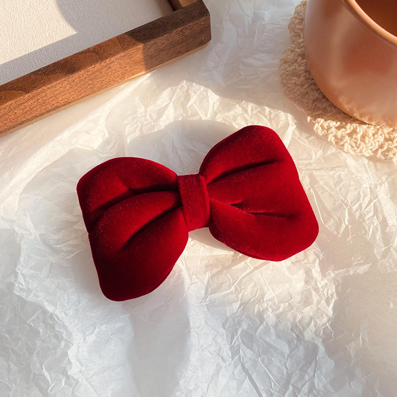Wholesale Christmas Red Velvet Bow Hoops