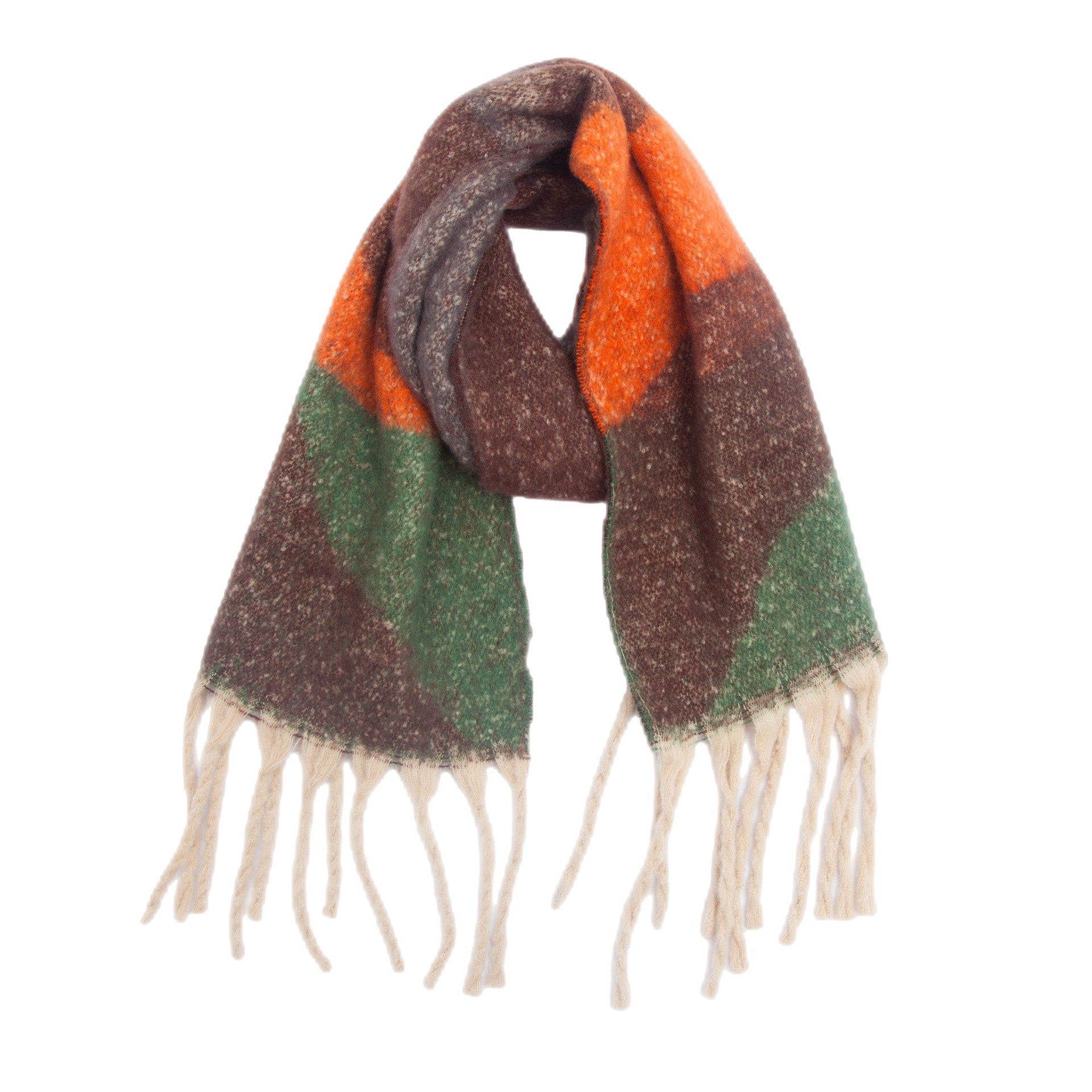 Wholesale Autumn and Winter Thickened Warm Imitation Mohair Geometric Fringed Scarf
