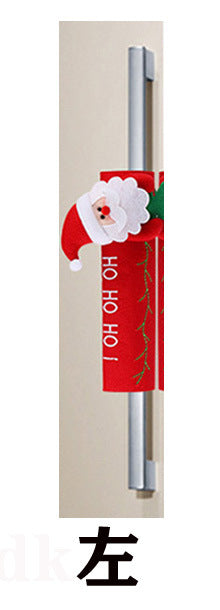 Wholesale 3pcs/pack Fridge Put Gloves Flannel Old Man Snowman Elk Christmas Home Décor