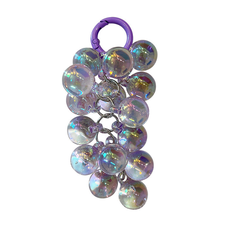 Wholesale Sheer Acrylic Grape Bunch Keychain Pendant