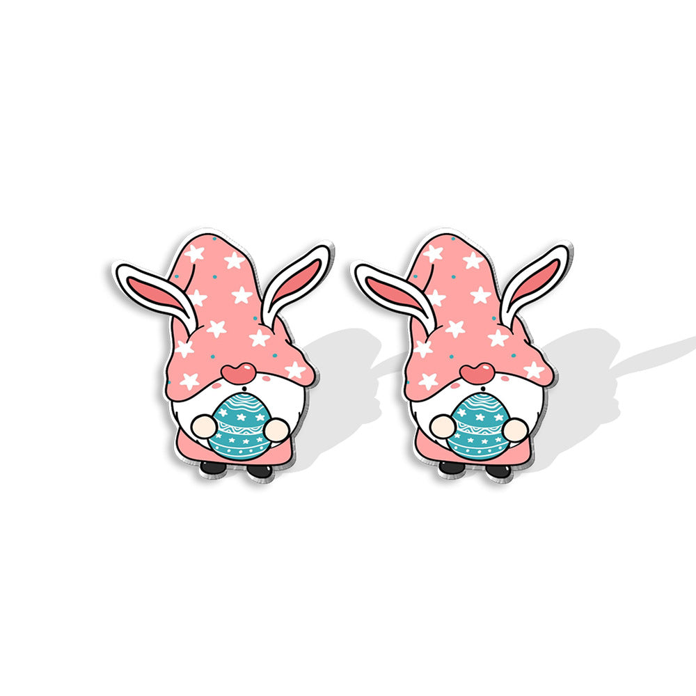 Wholesale Easter Dwarf Rabbit Carrots Plastic Earrings