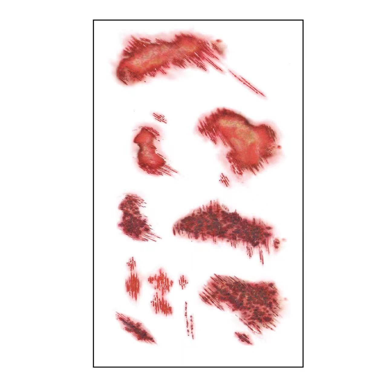 Wholesale 5pcs/pack Halloween Realistic Scar Tattoo Sticks Tooth Marks Scratches Stitch Wound Scars Horror Party Tattoo Sticks