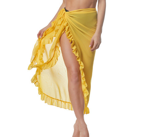 Wholesale Outdoor Sun Protection Ruffle Chiffon Skirt