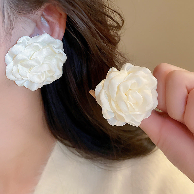 Wholesale Vintage Fabric Flower Sweet Necklace Bracelet Earring Set